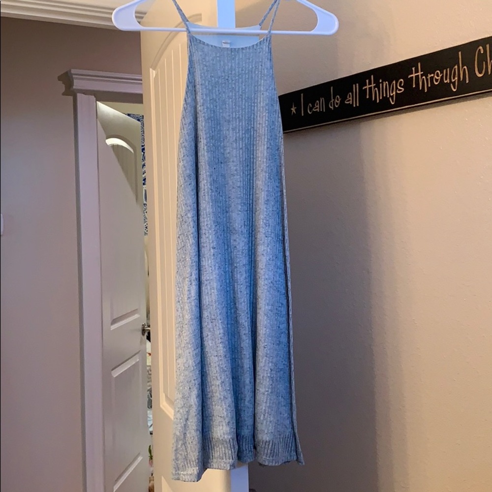 Blue knitted dress